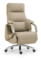 Chaise de bureau exécutive moderne en cuir extensible avec base chromée réglable en hauteur pour la maison, le bureau, l'hôtel, l'hôpital et l'école