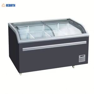 Congélateur commercial combiné pour supermarché, vitrine réfrigérée avec porte vitrée, équipement de congélation pour îlot de glace - Product Image 5