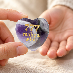 Cuore in Cristallo Inciso con Numero Angelico e Messaggio 'Fai un Desiderio' per Regali Simbolici e Collezioni Decorative - Product Image 4