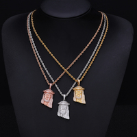 Pendentif NUOYA Hip Hop en argent 925 avec tête de Jésus, petit pendentif en moissanite sertie de diamants, testé au diamant, pour femme