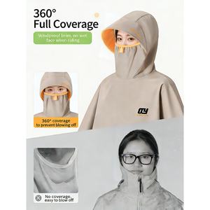 Poncho Impermeable para Motocicleta y Bicicleta Eléctrica con Protección Facial Completa - Product Image 4
