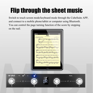 M-VAVE ช็อกโกแลตบลูทูธ <span class=keywords><strong>MIDI</strong></span> ฟุตคอนโทรลเลอร์, สวิตช์ 4 ตัว, แป้นเหยียบไร้สายพร้อมการควบคุมผ่านแอป, การพลิกแผ่น, การควบคุม DAW - Product Image 4