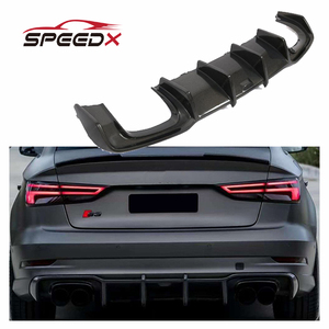 Cho <span class=keywords><strong>Audi</strong></span> A3 S3 <span class=keywords><strong>8V</strong></span> Carbon khuếch tán cơ thể Kit A3 S3 2017-2020 sợi carbon khuếch tán phía sau - Product Image 1