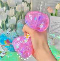 Jouet anti-stress serpent aquatique en plastique scintillant, gadget coloré en forme de dessin animé, à presser, pour soulager le stress