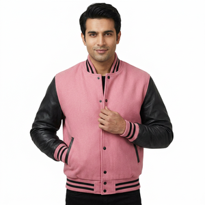 College Varsity Jackets Wholesale <b>Pullover</b> <b>Men</b> Lather Varsity Jacket Letterman Wool Varsity Custom Jacket - Product Image 1