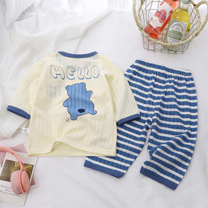 Costume coton été nouveau bébé pyjamas garçons Homewear filles climatisation vêtements vêtements pour enfants - Product Image 5