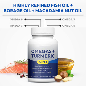 Gélules d'huile de poisson OEM Oméga 3 avec curcuma pour le soutien des articulations et la santé cardiaque - Product Image 3