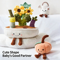 Simulatie Pluche Groente Fruit Trek Speelgoed 10CM Interactief Educatief Zacht Speelgoed voor Baby Educatie Pluche Speelgoed