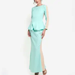 卸売最新デザインイスラム教徒Kebaya Borong Jubah GrosirマレーシアイスラムKedab Peplum Baju Kurung