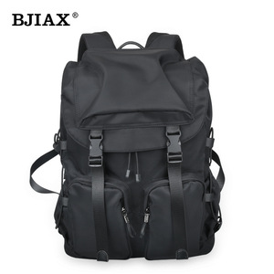 Bjiax Men's <b>Backpack</b> <b>Waterproof</b> 20-35L Leisure Travel Laptop Bag Solid Color Detachable Straps Spring 2024 - Product Image 2