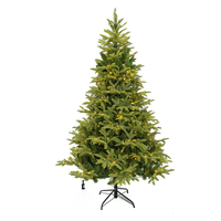Sapin de Noël artificiel entièrement pré-éclairé avec décorations d'animaux de la forêt : renard, écureuil, lapin