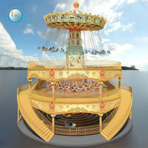 Parc <span class=keywords><strong>à</strong></span> thème Fairground Rides Classic Luxury Flying Chair Carrousel Bumper Car 3 in 1 Rides for Sale - Product Image 2