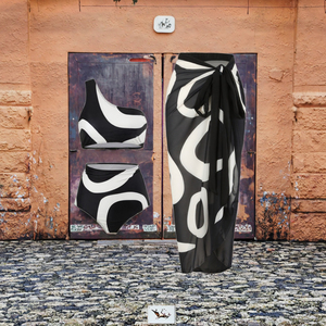 ชุดว่ายน้ำสามชิ้นสไตล์เรโทรปี 2025 แบบแยกชิ้น ชุดคลุมไหล่เดียว ผ้าชีฟอง กระโปรงชายหาดเอวสูง สไตล์สุดฮอต เซ็กซี่ ชุดว่ายน้ำลายพิมพ์ - Product Image 3