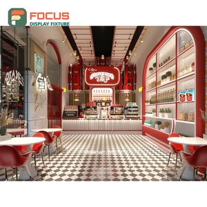 ชั้นวางกาแฟแบบตั้งพื้น ชั้นวางแก้วมัค ชั้นวางวีเนียร์ไม้โอ๊ค ชั้นวางโชว์สินค้าในร้าน - Product Image 5