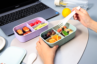 Boîtes alimentaires en plastique PP de qualité alimentaire, compatibles micro-ondes, boîte bento compartimentée, anti-fuite, boîte à lunch, logo personnalisé, fabrication OEM, vente en gros