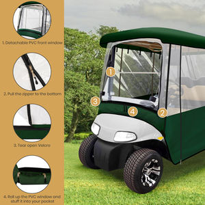Abri de conduite pour voiturette de golf pour 4 personnes, imperméable, logo personnalisé, abri de pluie pour voiturette de golf robuste avec fenêtres en PVC - Product Image 4
