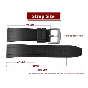 Correa de Reloj de Goma Suave de Liberación Rápida Personalizada, Impermeable, 20mm 22mm 24mm, Correa de Silicona con Extremo Curvo - Product Image 2
