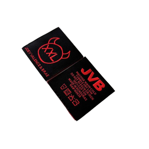 Etiqueta de tamaño cuadrado tejido lavable personalizado para camisas Fancy Special <span class=keywords><strong>Sonic</strong></span> Loop Fold etiquetas de ropa - Product Image 5