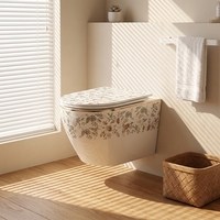 Nouvelle toilette murale sans bride couleur or, sanitaires turcs, cuvette WC suspendue avec réservoir d'eau dissimulé