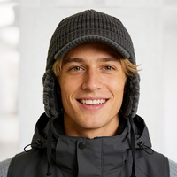 Gorros de Invierno con Orejeras, Gorro de Trapper Forrado de Felpa para Clima Frío, Gorros de Invierno para Hombre, Gorro de Invierno Masculino