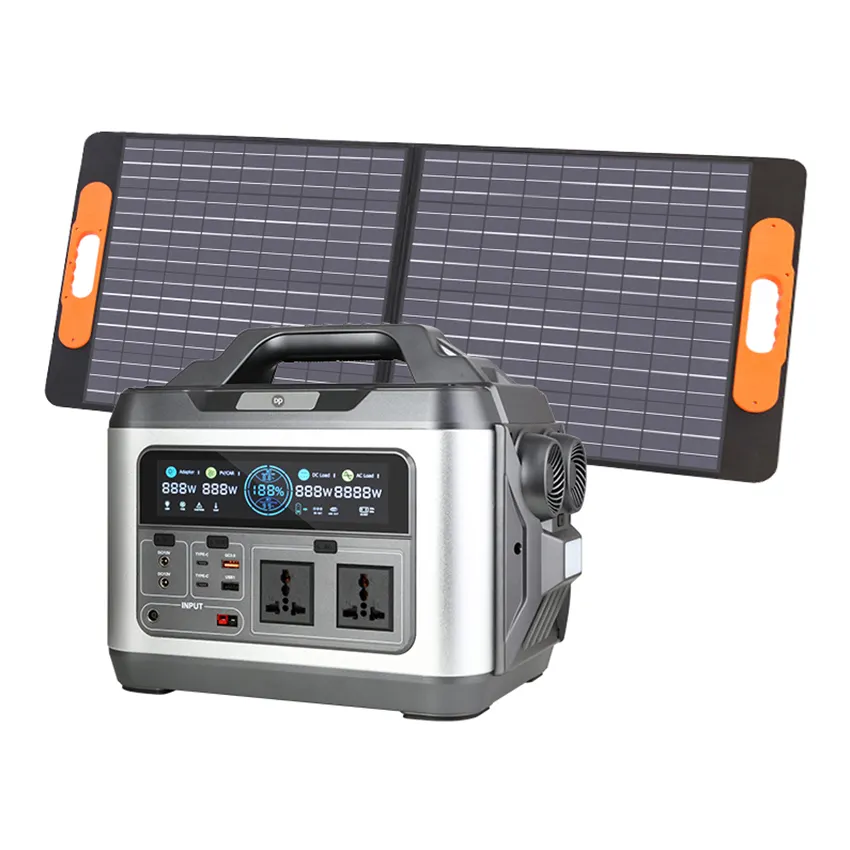 Batterie de stockage d'énergie Alimentation d'urgence 2000W Centrale électrique portable avec chargement de panneaux solaires