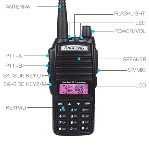Bao Feng 174 Walkie Talkie ham đài phát thanh UHF VHF Baofeng UV-82r UV 82 Interphone H201 - Product Image 5