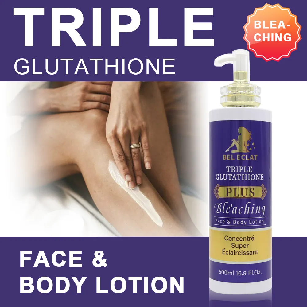 Best-seller Lotion corporelle triple glutathion Plus vente en gros Lotion corporelle hydratante éclaircissante Lotion corporelle blanchissante et décolorante de marque privée