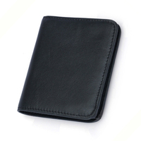 Promosi baru dompet asli anak laki-laki kualitas tinggi kulit asli saku depan murah logo kustom dompet uang tunai kulit kecil