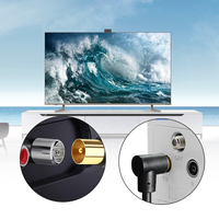 TV-antenne RG6 coaxkabel Rechthoekige 3,3FT 90-graden schuine mannelijke-mannelijke connectoren 1080P HDTV Satellietontvangers Gevlochten PVC