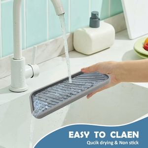 Plateau organisateur d'évier de cuisine en stock, support en silicone pour éponge pour évier de cuisine et comptoir de salle de bain - Product Image 5