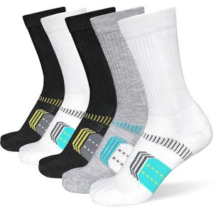 Breman Women Cushioned Antibacterial Athletic <b>Running</b> Crew <b>Socks</b> Wool Liner Seamless 5 Pairs Breathable Spandex - Product Image 1