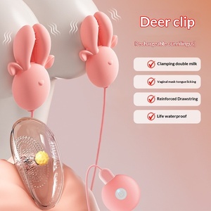 Massaggiatore per Seno in Silicone Multi-Frequenza con Vibrazione, Morsetti per Capezzoli con Funzione di Suzione, 18 Frequenze, Sensazione Realistica, Impermeabile - Product Image 3