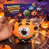 Jouet anti-stress en PVC en forme de tête de chien pour Halloween, boîte surprise, boule à presser à changement de forme, à rebond lent, décoration, 14 ans et plus