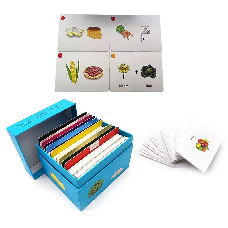 Impresión personalizada profesional Diseño original y LOGO Tarjetas flash educativas Juego de cartas de memoria