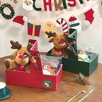 Plateau cadeau de Noël écologique et portable en carton ondulé pour desserts, biscuits, bonbons et articles faits main pour les fêtes