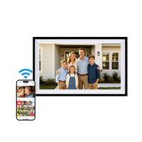Harga Grosir Kalender Elektronik 15,6 Inci WiFi Cloud Sync MP4 Desain Kayu Kalender Foto Digital untuk Hadiah Keluarga