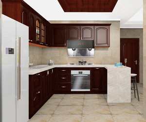 Armoires de <span class=keywords><strong>cuisine</strong></span> classiques en bois massif, personnalisation, placards de <span class=keywords><strong>cuisine</strong></span>, grande capacité de rangement - Product Image 4