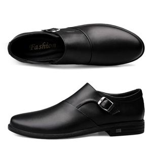 Chaussures en cuir de luxe haut de gamme pour hommes, style britannique, bout blanc, respirantes, antidérapantes, à lacets, pour le bureau et la carrière, pour jeunes - Product Image 2