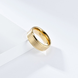 Minimalist Matte Brushed Titanium Steel <b>Rings</b> Unisex <b>Couple</b> Jewelry Everyday Wear Gold Black Steel Color Geometric Design - Product Image 3