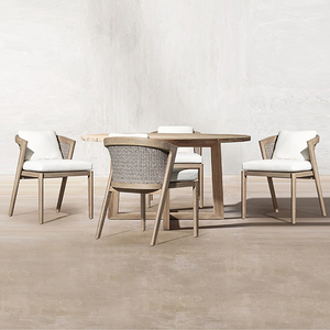 Bán buôn hiện đại sang trọng ngoài trời Gỗ Tếch bàn ăn ghế không thấm nước đệm công viên Patio vườn biệt thự đồ nội thất khách sạn - Product Image 4