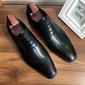 New style lace-up business formal leather shoes, handmade <b>by</b> men, for business and casual wear, top-grain cowhide shoes - Product Image 6