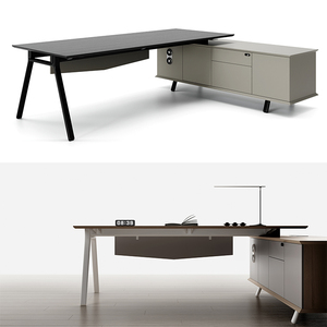 Gabinete de almacenamiento de madera MDF MFC moderno de alta gama, escritorio de oficina ejecutivo ergonómico duradero para CEO Director Boss Home Apartment Use - Product Image 2
