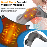 Drahtlose 4-Motor-Heizung Vibrations massage Schulter wickel Hot Com press Schulter massage gerät zur Schmerz linderung und Muskel entspannung