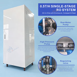 Machine de traitement d'eau par osmose inverse intégrée haute performance 0,5T/heure avec pompe et réservoir en acier inoxydable 304 pour usage commercial - Product Image 5