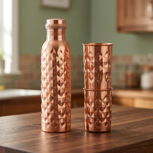 Ensemble de bouteilles d'eau isothermes en cuivre martelé à double paroi, écologiques, avec logo personnalisé, idées cadeaux, style moderne, pour le bureau et la maison - Product Image 5