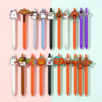 Stylo Macaron Thème Halloween en Gros avec Breloques PVC Fixées, Encre Noire Lisse, Rétractable – Idéal pour Étudiants et Promotions Commerciales