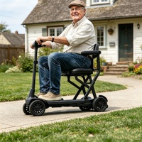 Scooter de mobilité léger à quatre roues flambant neuf 2026 pour seniors, longue autonomie, batterie au lithium amovible