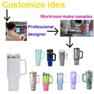 Nouvelle tasse isotherme 40oz avec poignée, en acier inoxydable 304, isolée sous vide, avec couvercle et paille, pour le camping - Product Image 5