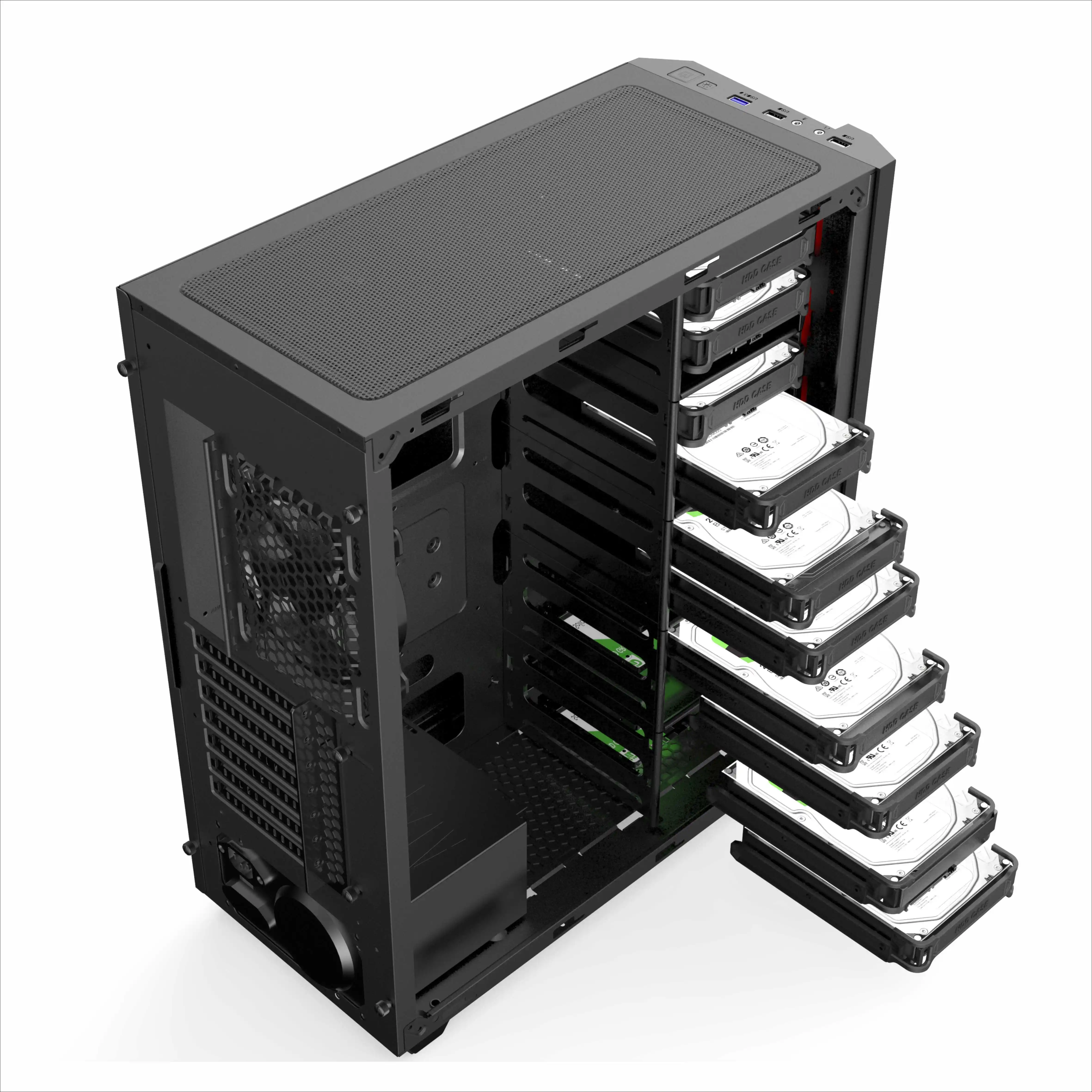 ATX Chassis Case Support 10 HDD bays Server Chassis Rack Mount Chassis Storage Case