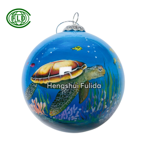 Ornement suspendu de père Noël personnalisé de haute qualité boule de verre de Noël peinte à la main inversée dans un style hawaïen pour arbre de Noël - Product Image 4